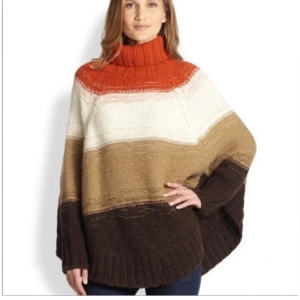 Alpaca wool blend Michael Kors poncho. Fall poncho.
